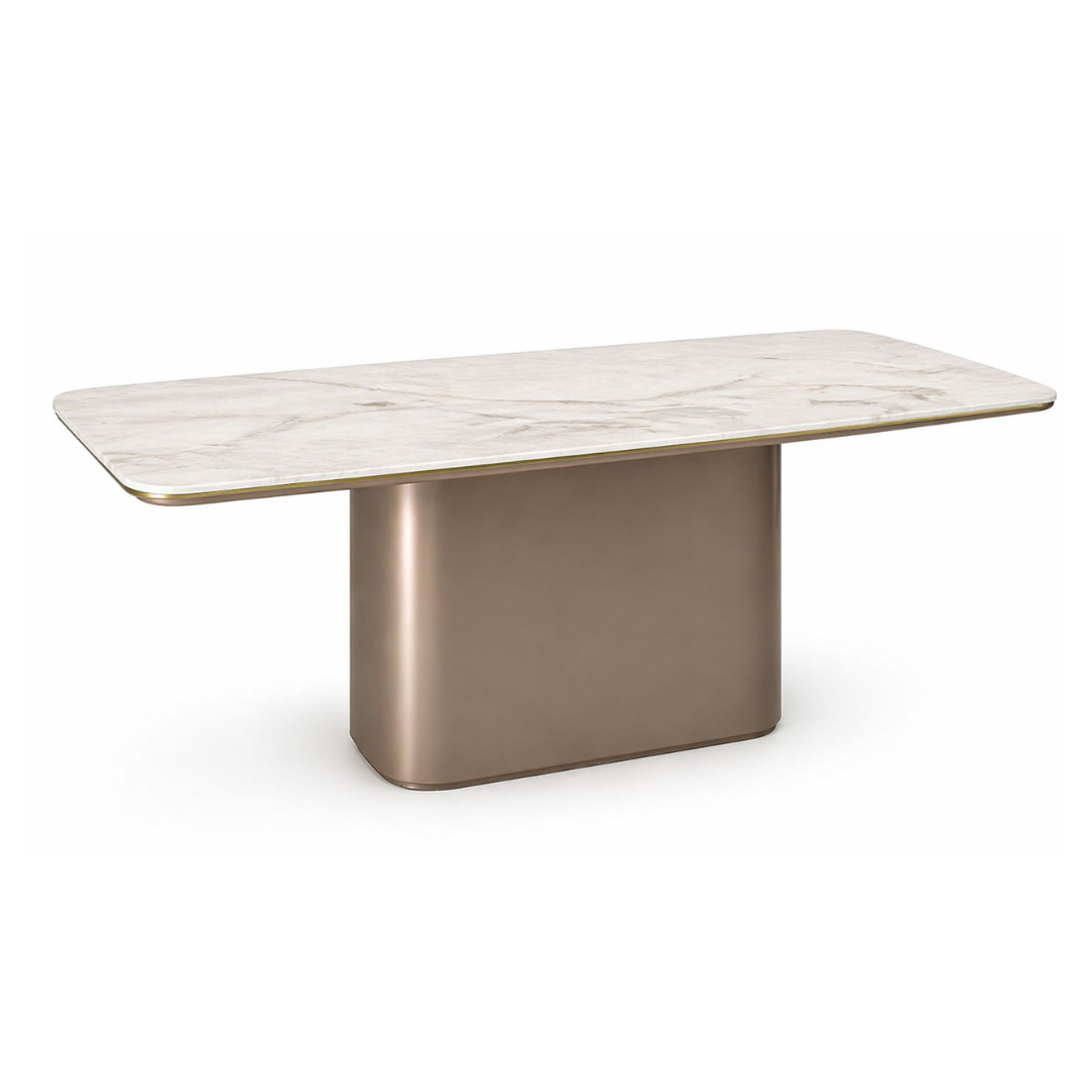 DINING MARBLE TABLE WITH METAL BASE