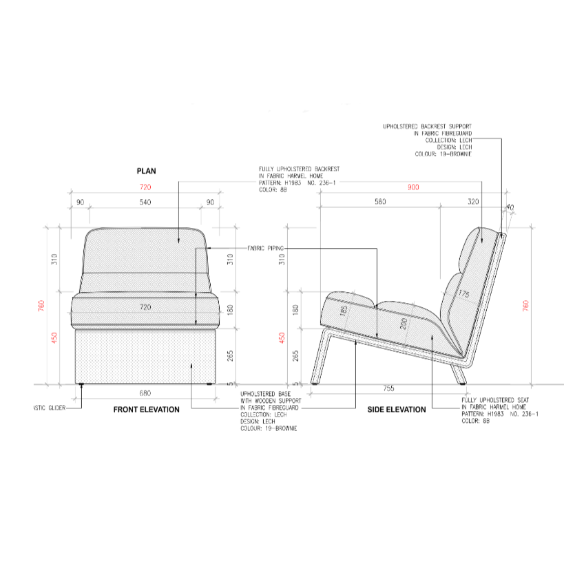 VOIDFORM ARMCHAIR WITH ANGLED BACK