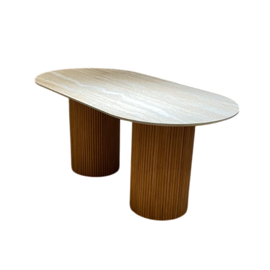 Flowlin Table with Wooden Legs. NEXT DAY DELIVERY